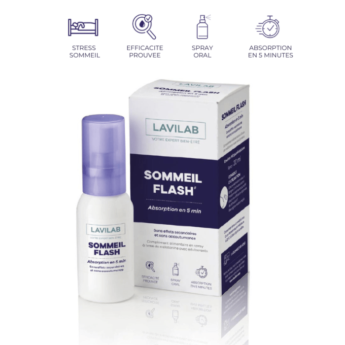 Spray Mélatonine 3 mois : Sommeil Flash flacon de 20ml